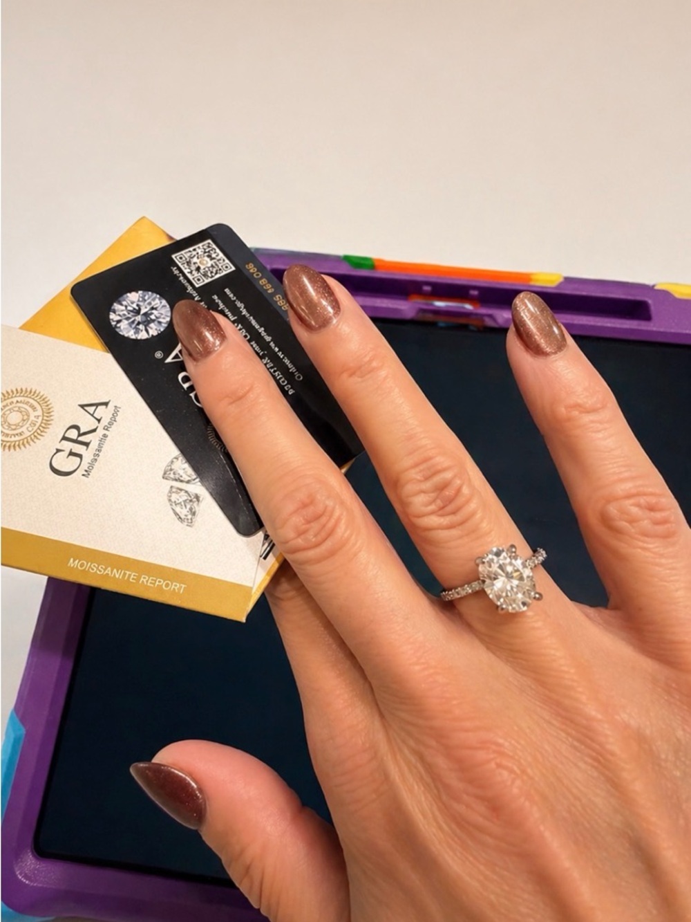 Low start Moissonite engagement ring 8 with GRA